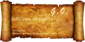 Görbe Olivér névjegykártya